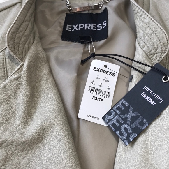 ๐Express(Minus The)Leather Jacket ๐ธ Size XS/TP - Picture 2 of 8